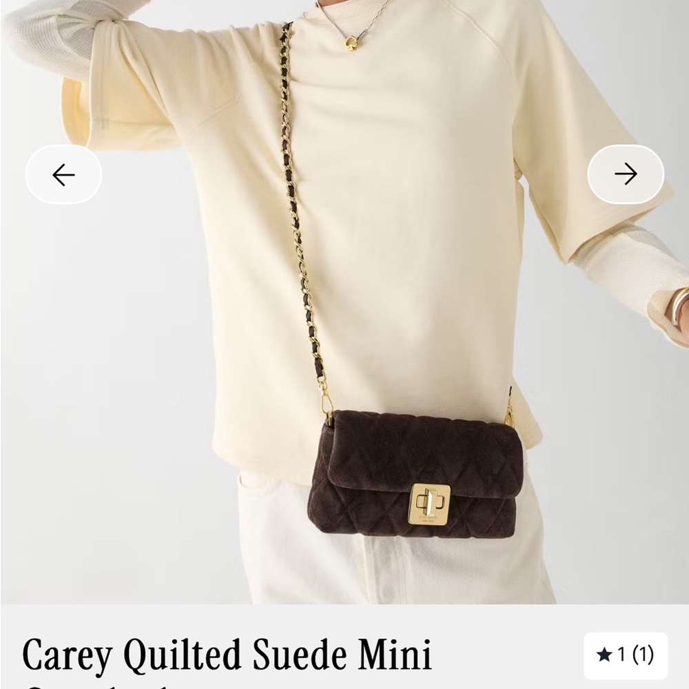 Kate Spade Brown Quilted Suede Shoulder Bag